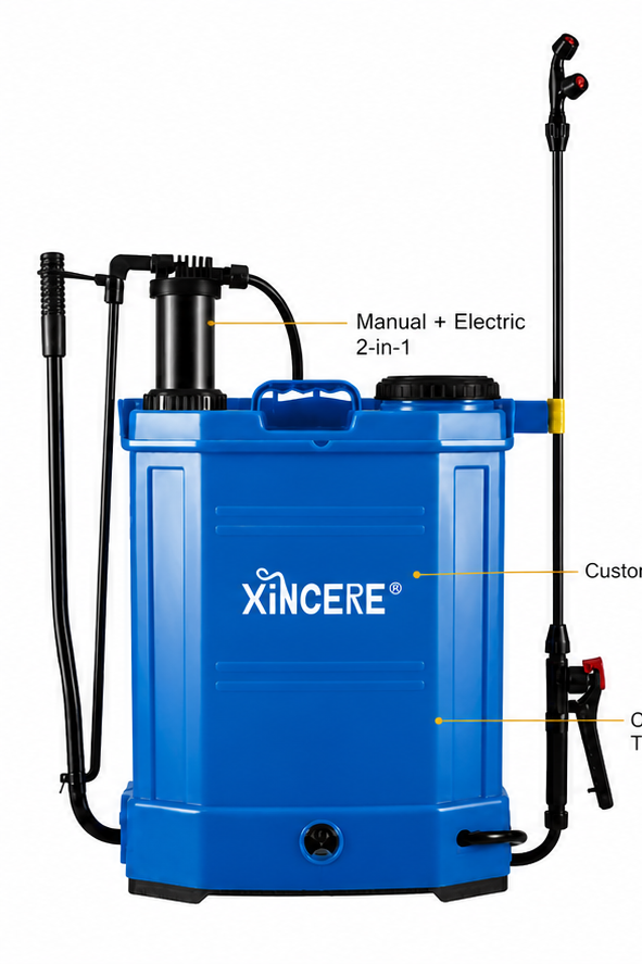 Manual-electric combo sprayer front view