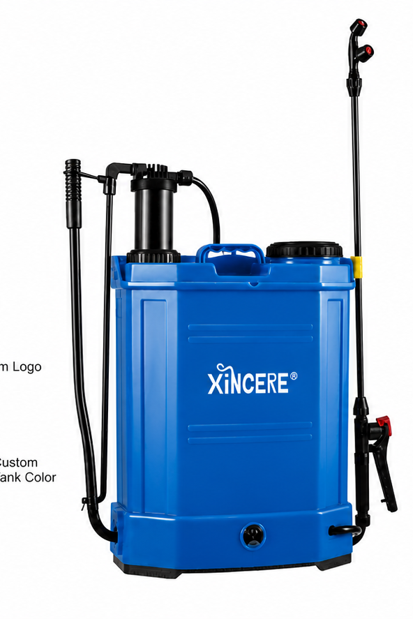Manual-electric combo sprayer angled side view