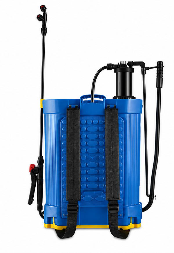 Manual backpack sprayer back view